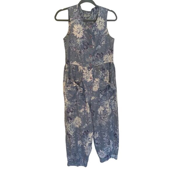 Laura Ashley Vintage Floral Cotton Jumpsuit - Picture 3 of 12